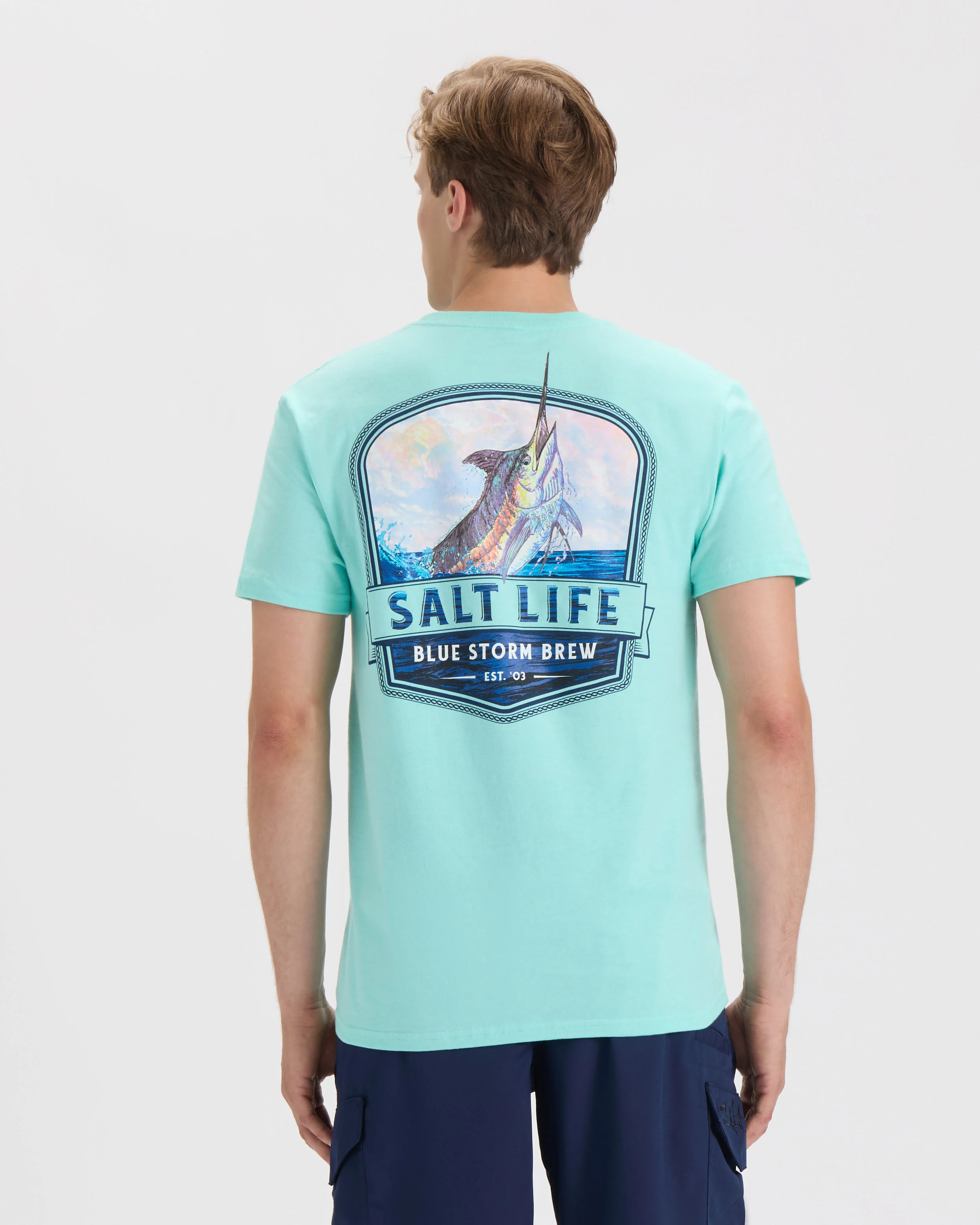 Men’s Blue Storm Brew Short Sleeve Tee - Image 4