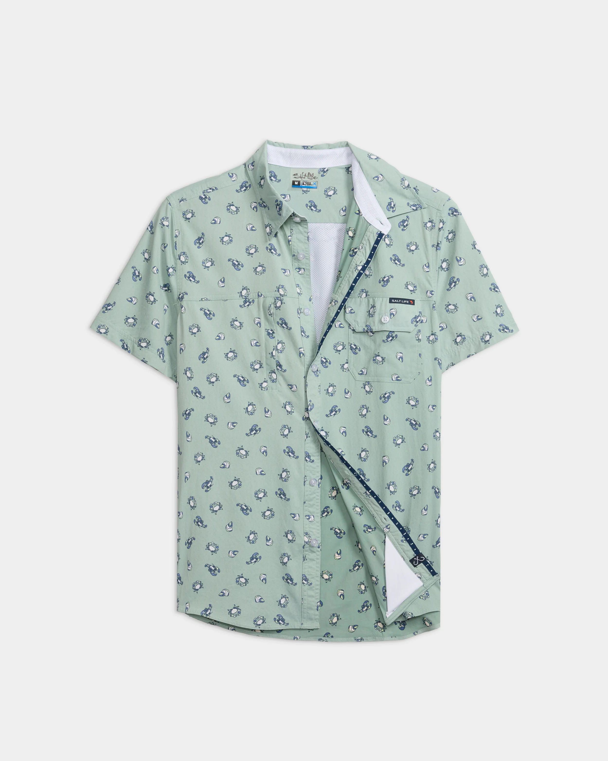 Men's Crustacean Life Woven Short Sleeve Shirt - Image 11