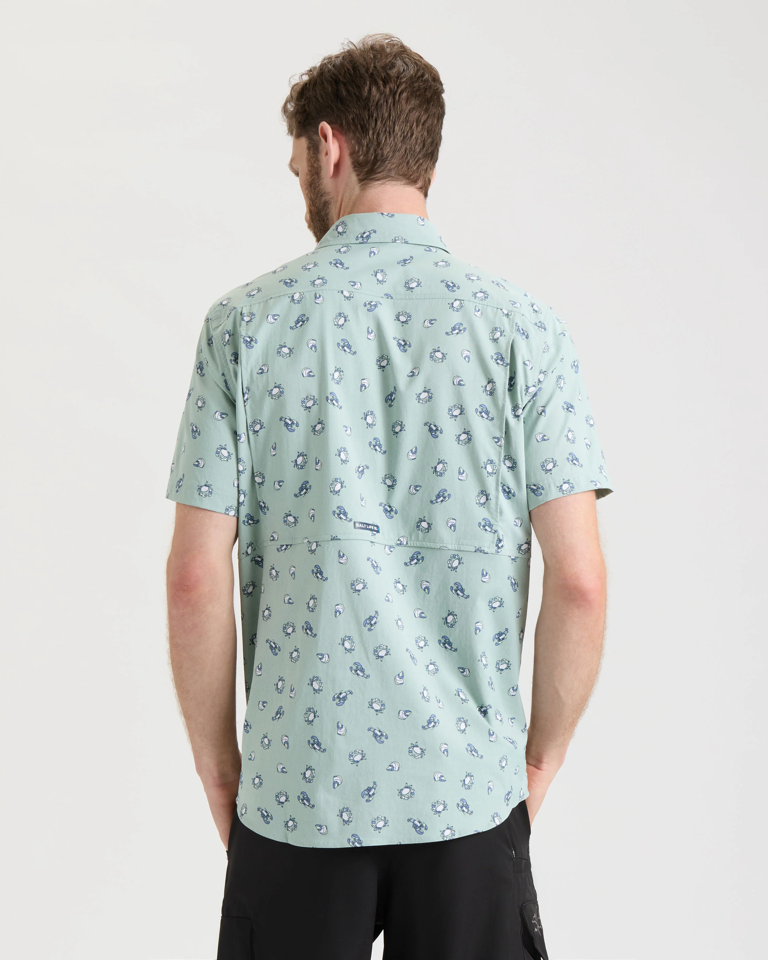 Men's Crustacean Life Woven Short Sleeve Shirt - Image 4