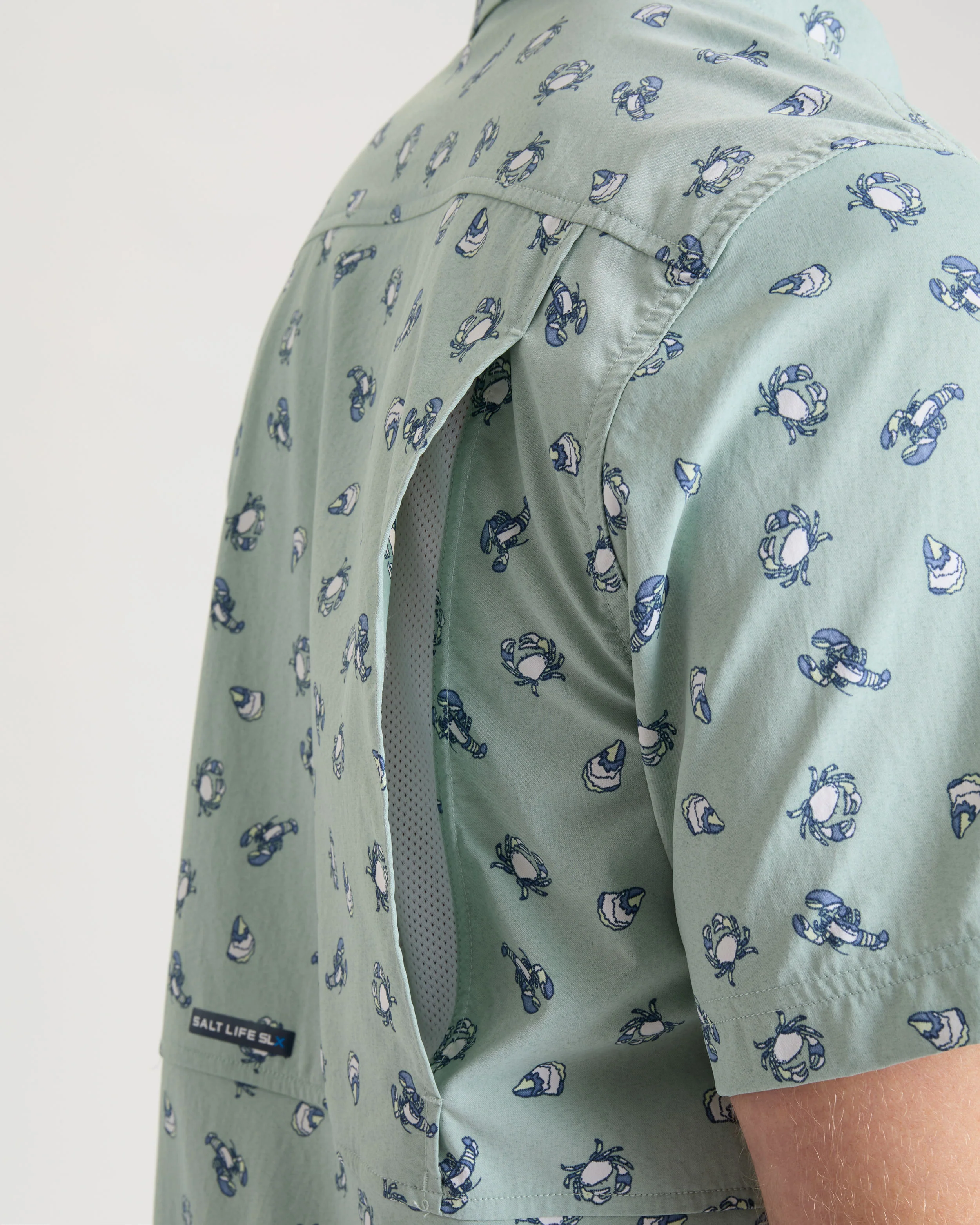 Men's Crustacean Life Woven Short Sleeve Shirt - Image 8