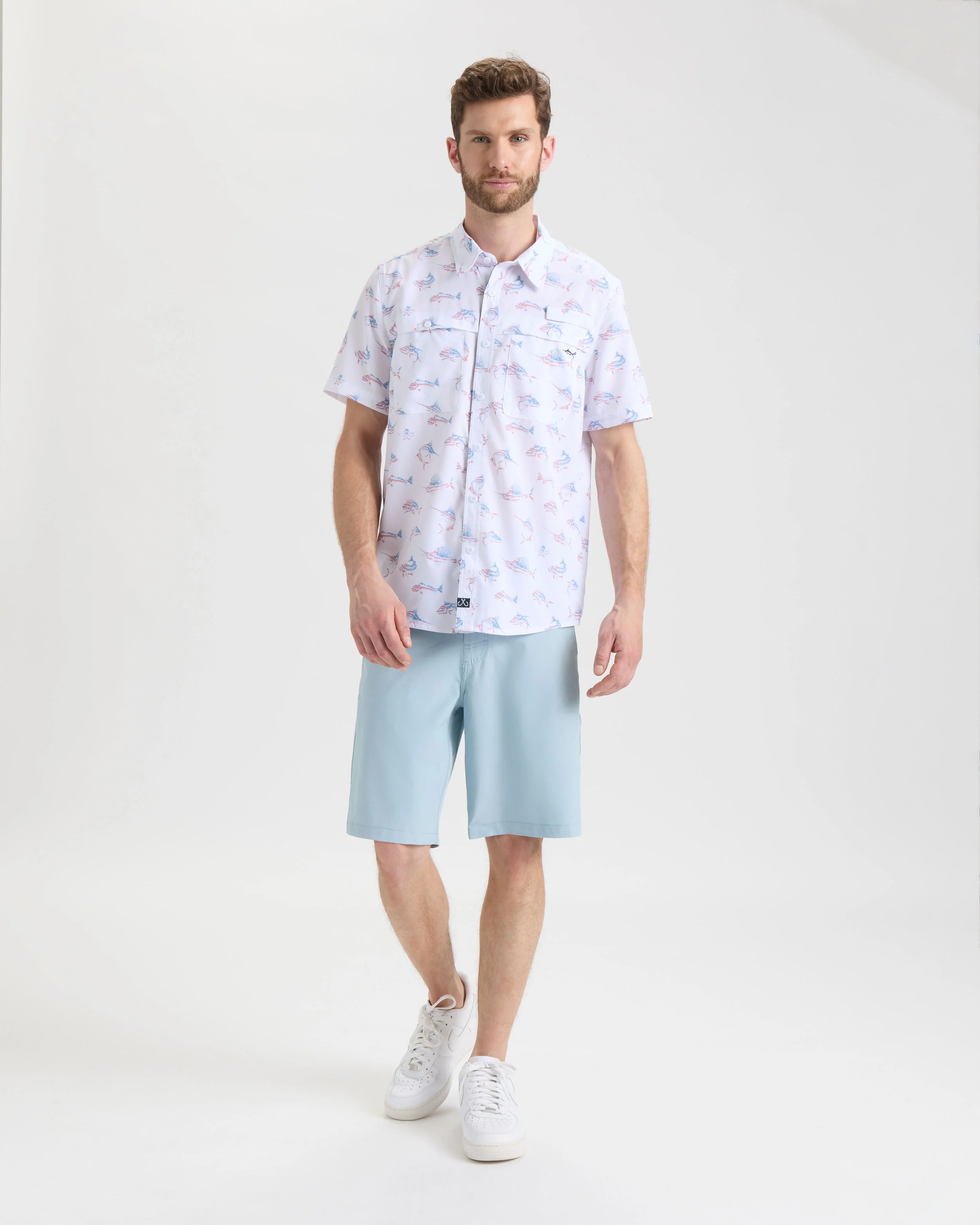 Men's Fish N' Bones Americana SLX Performance Short Sleeve Shirt - Image 7