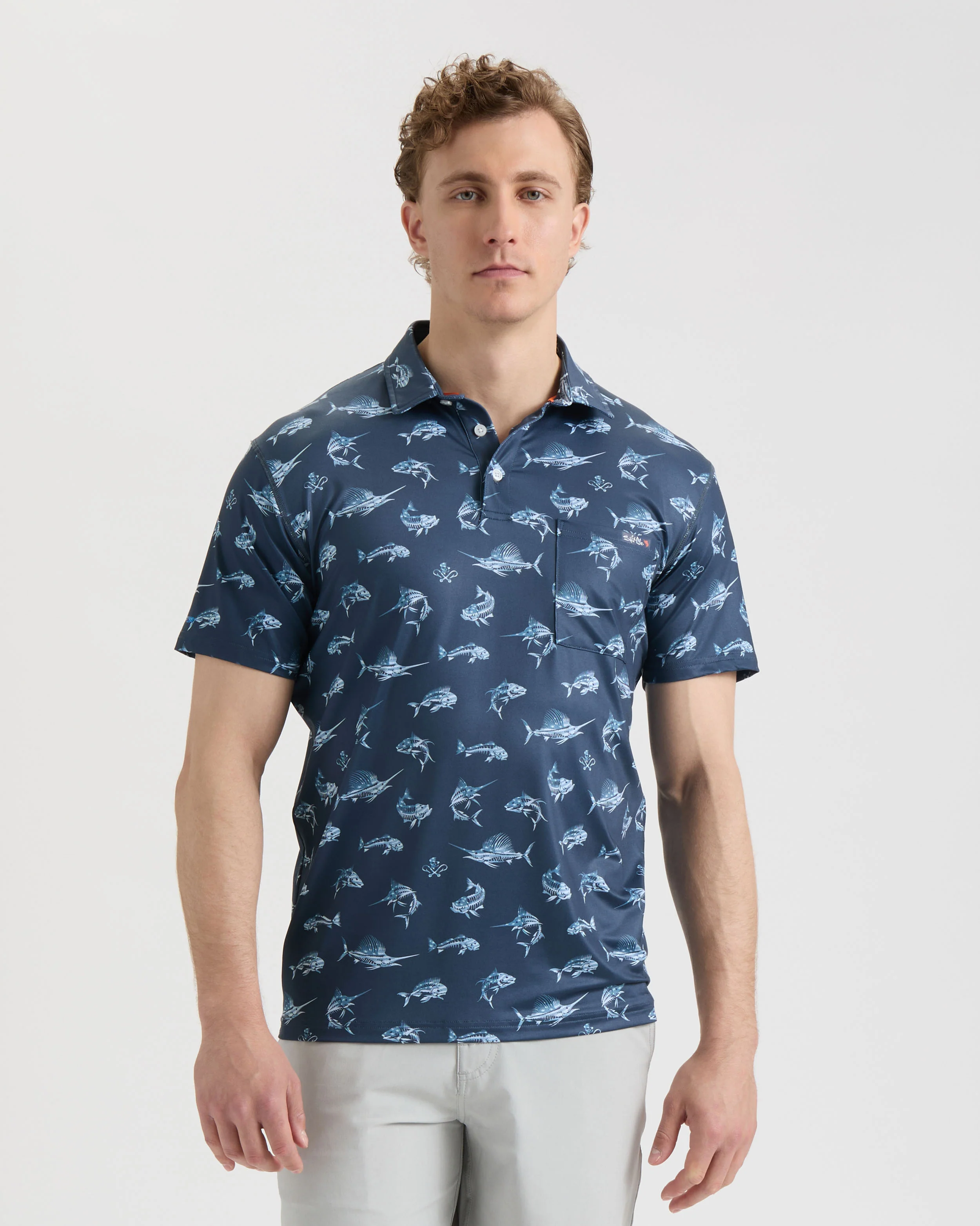 Men's Fish N' Bones Americana SLX Performance Polo - Image 3