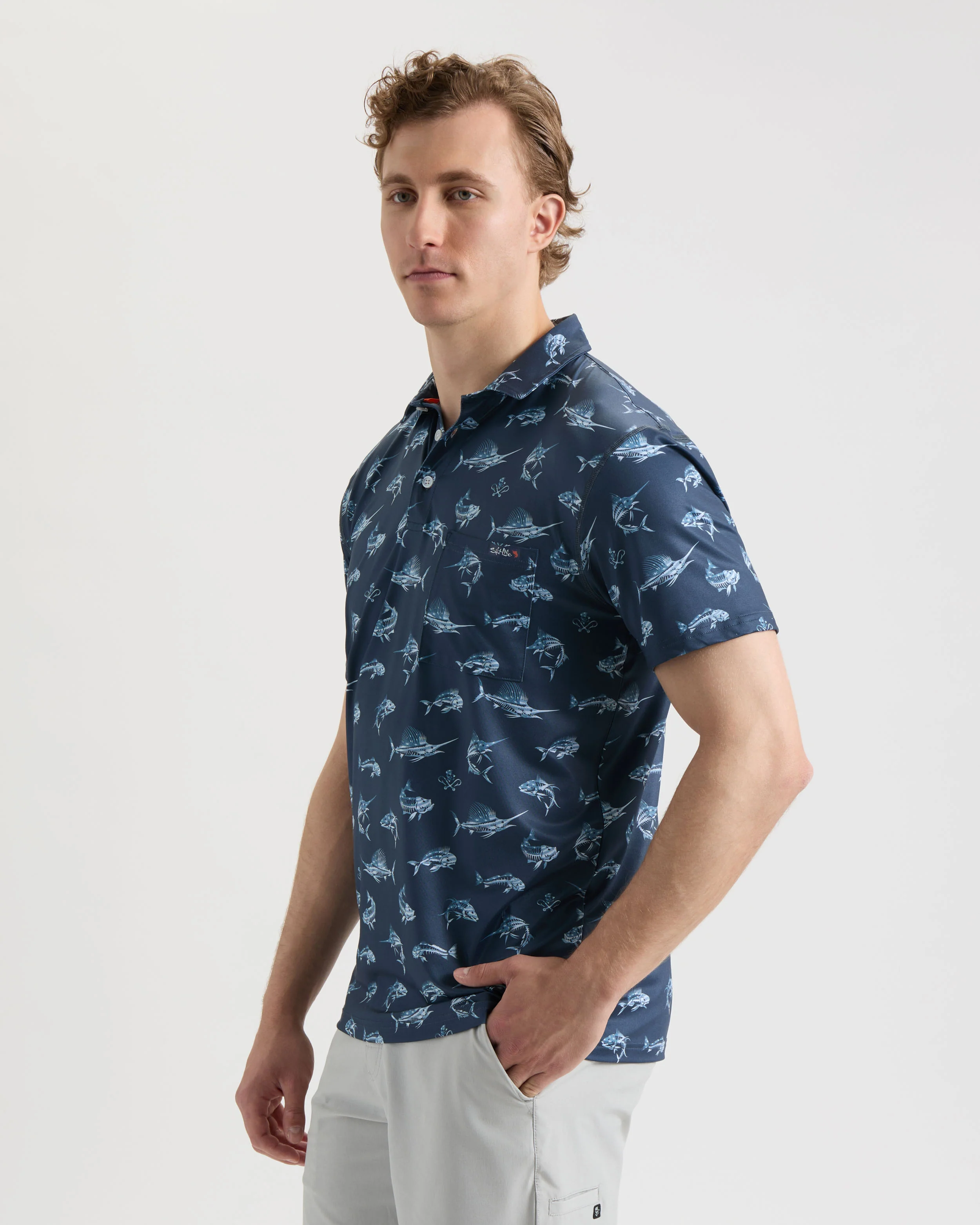 Men's Fish N' Bones Americana SLX Performance Polo - Image 4