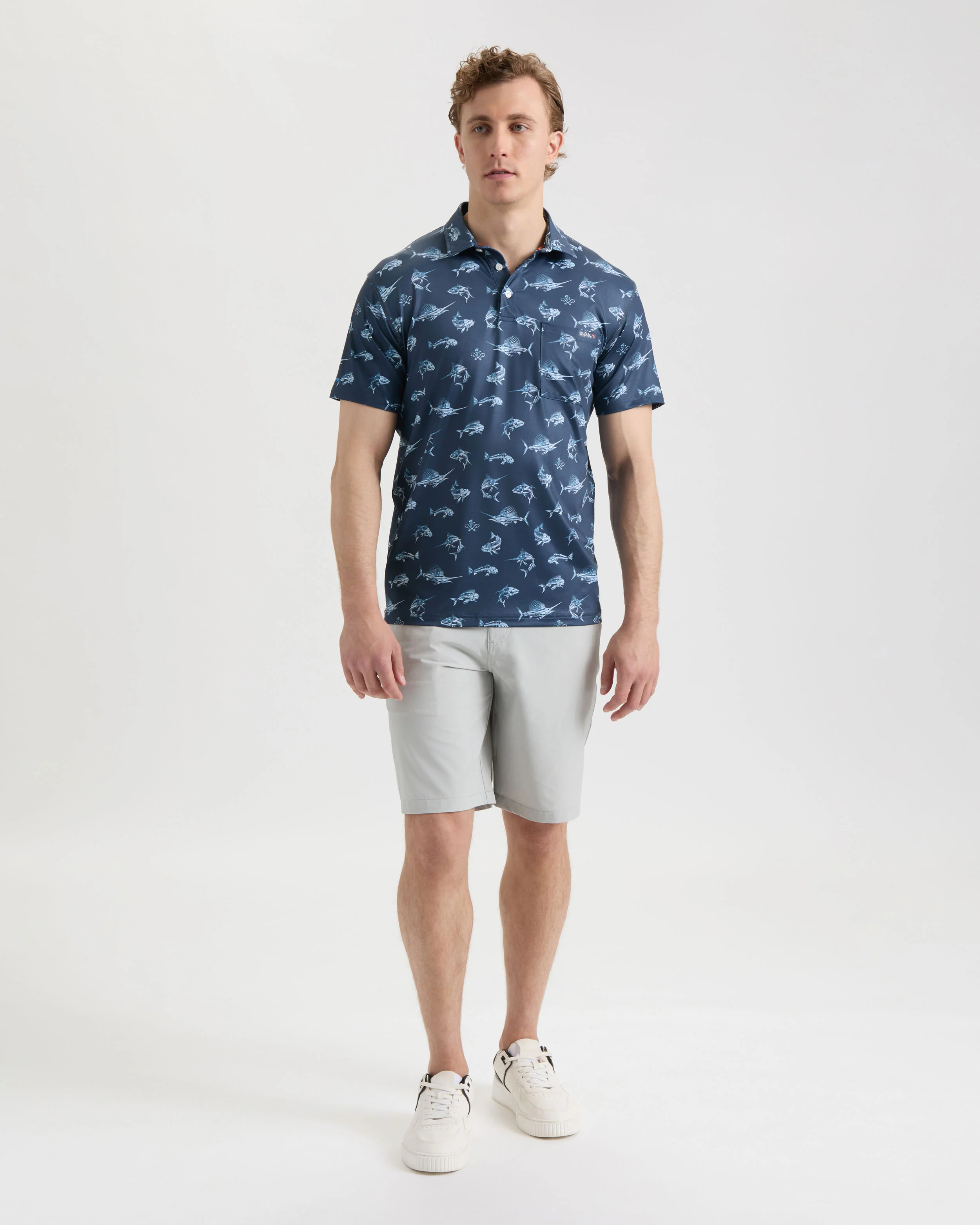 Men's Fish N' Bones Americana SLX Performance Polo - Image 7