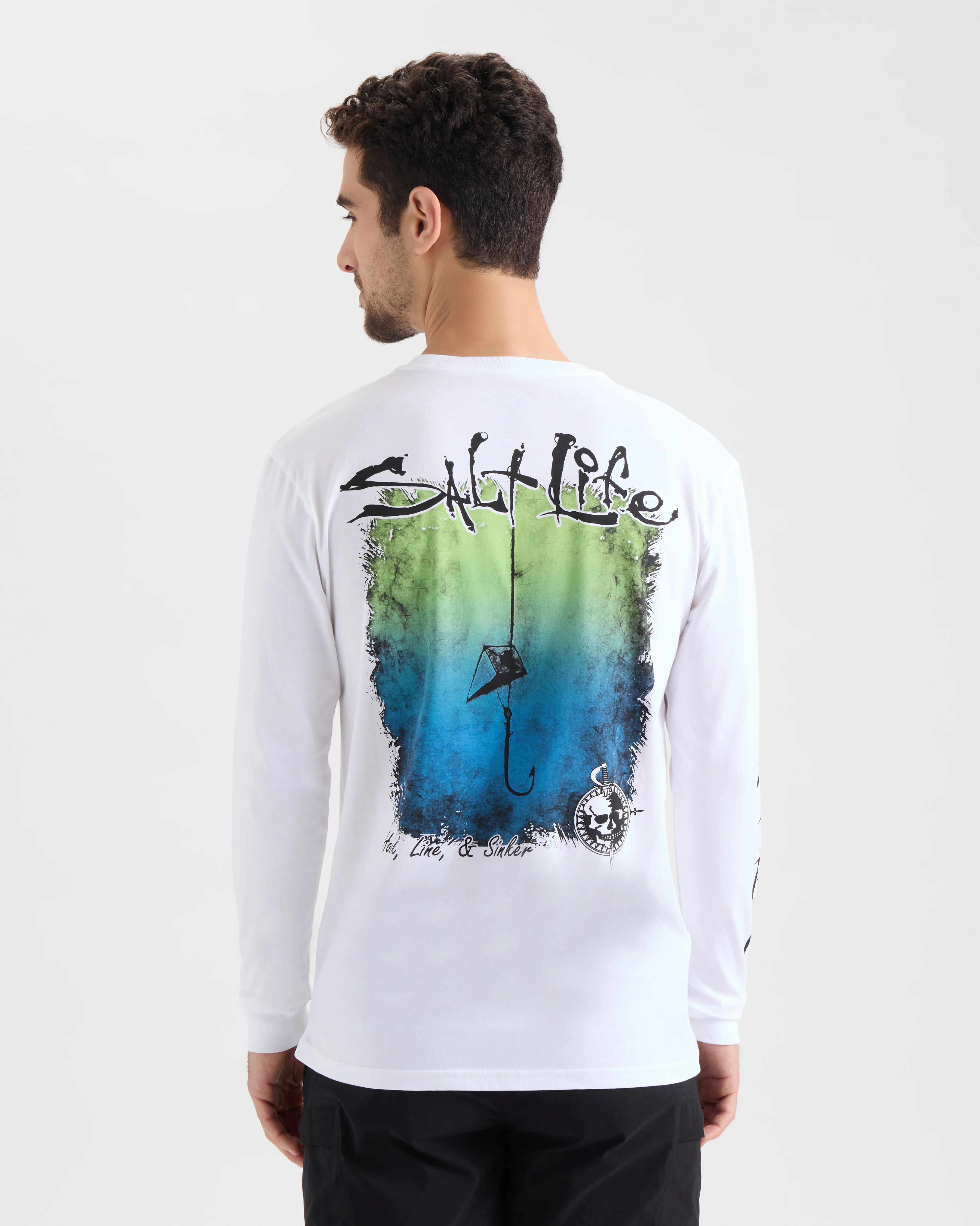 Men's Hook Line and Sinker Fade Long Sleeve Shirt - Image 4