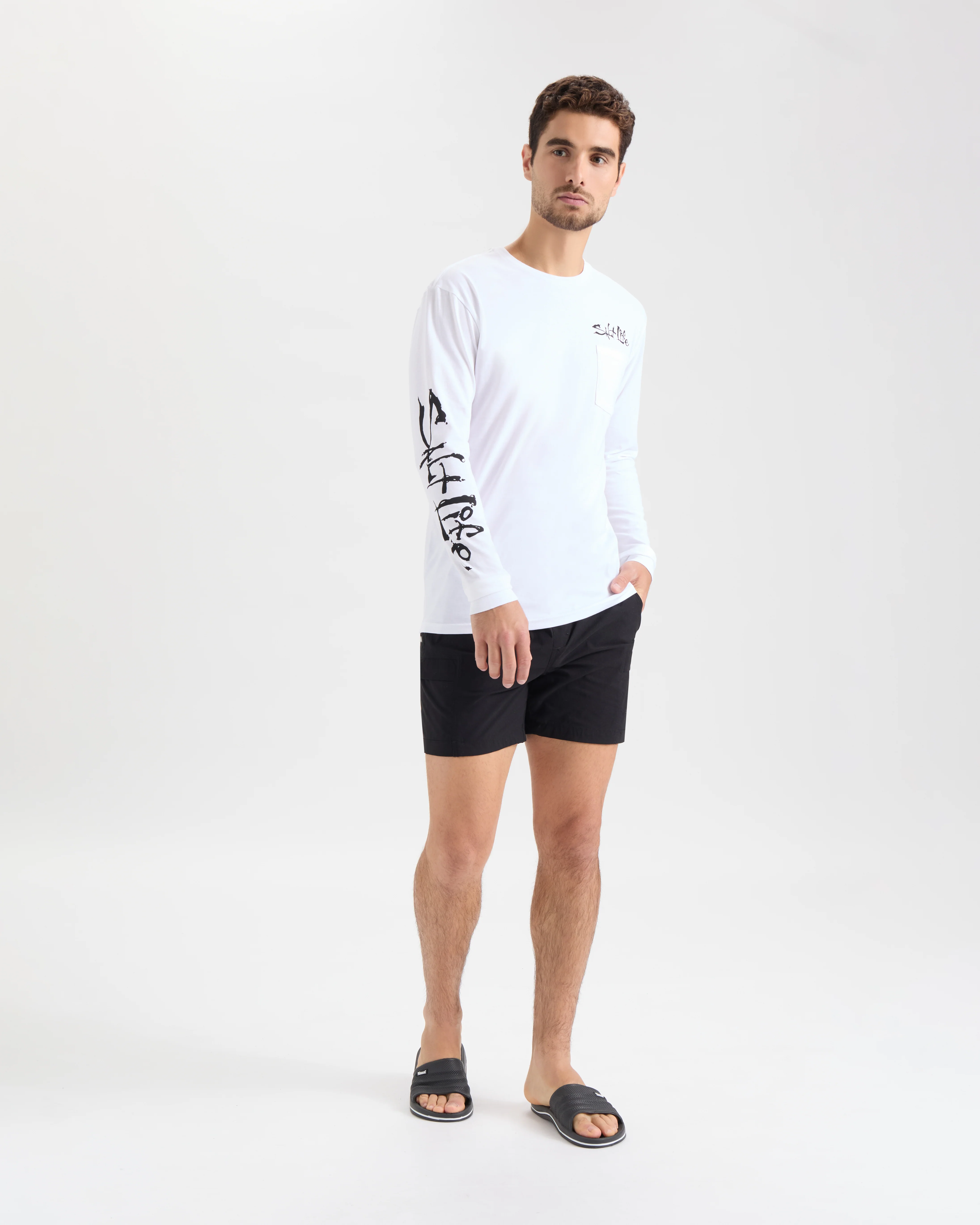 Men's Hook Line and Sinker Fade Long Sleeve Shirt - Image 6