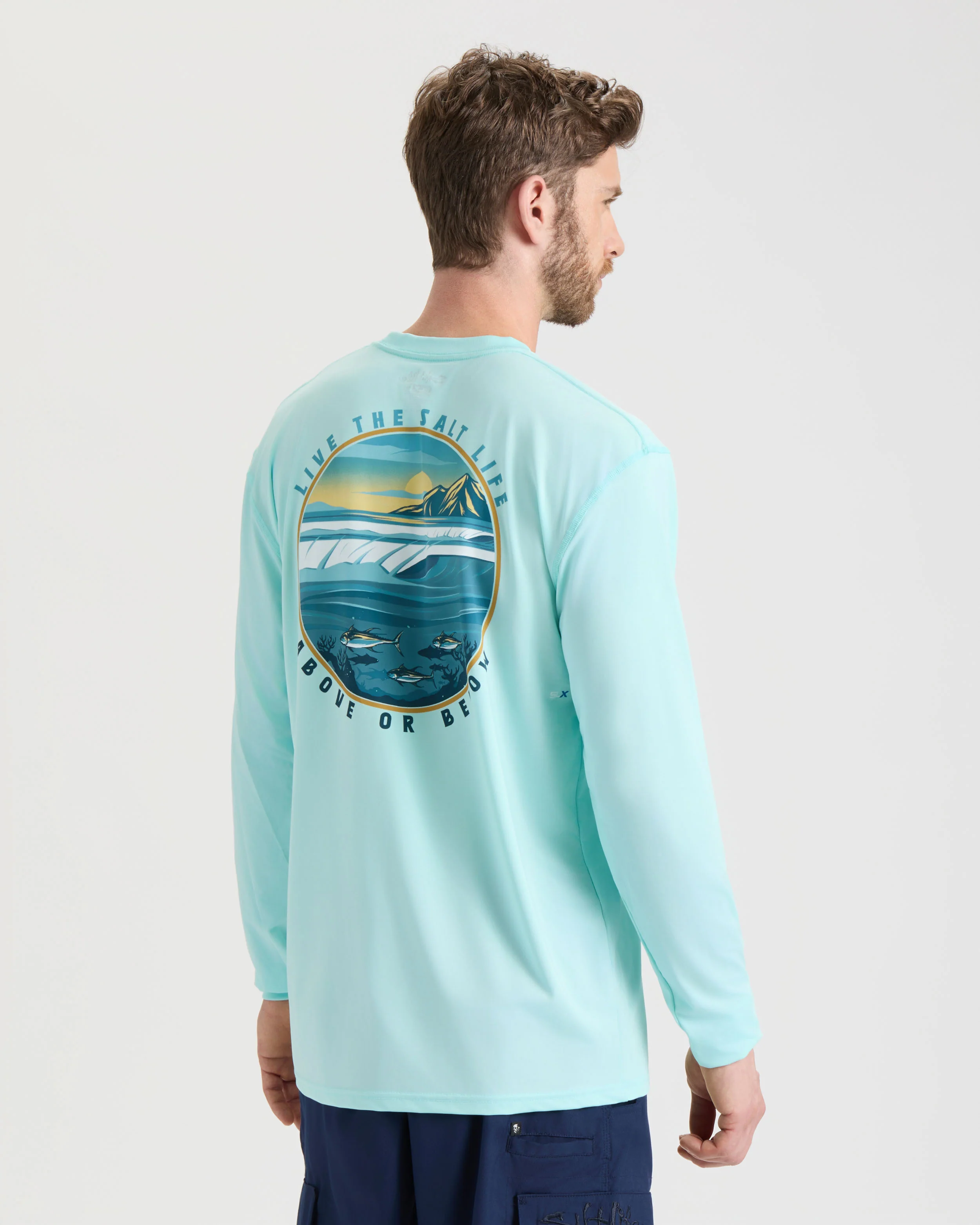 Men's Live Above Or Below SLX Performance Long Sleeve Shirt - Image 3