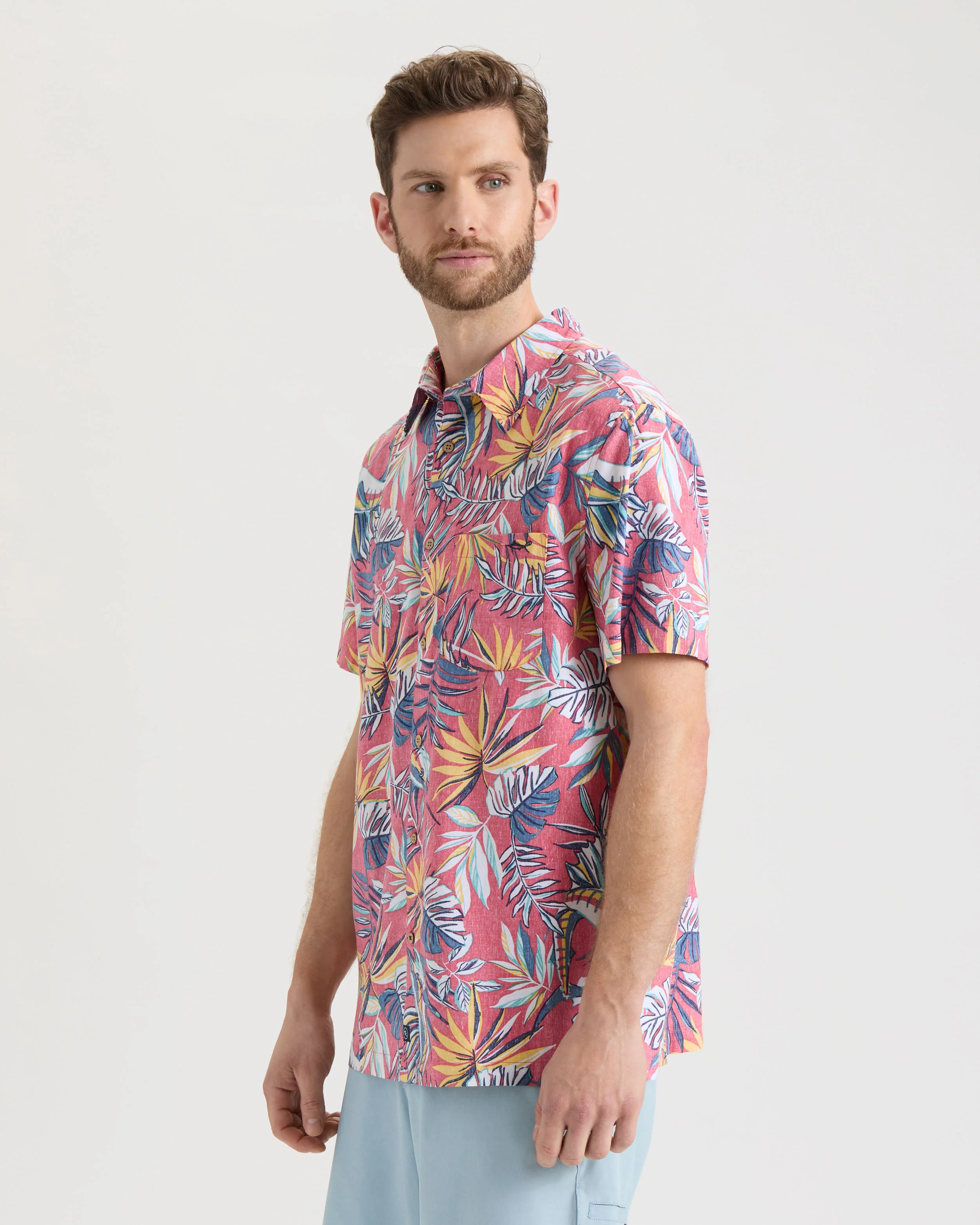 Men's Lush Canopy Woven Short Sleeve Shirt - Image 3