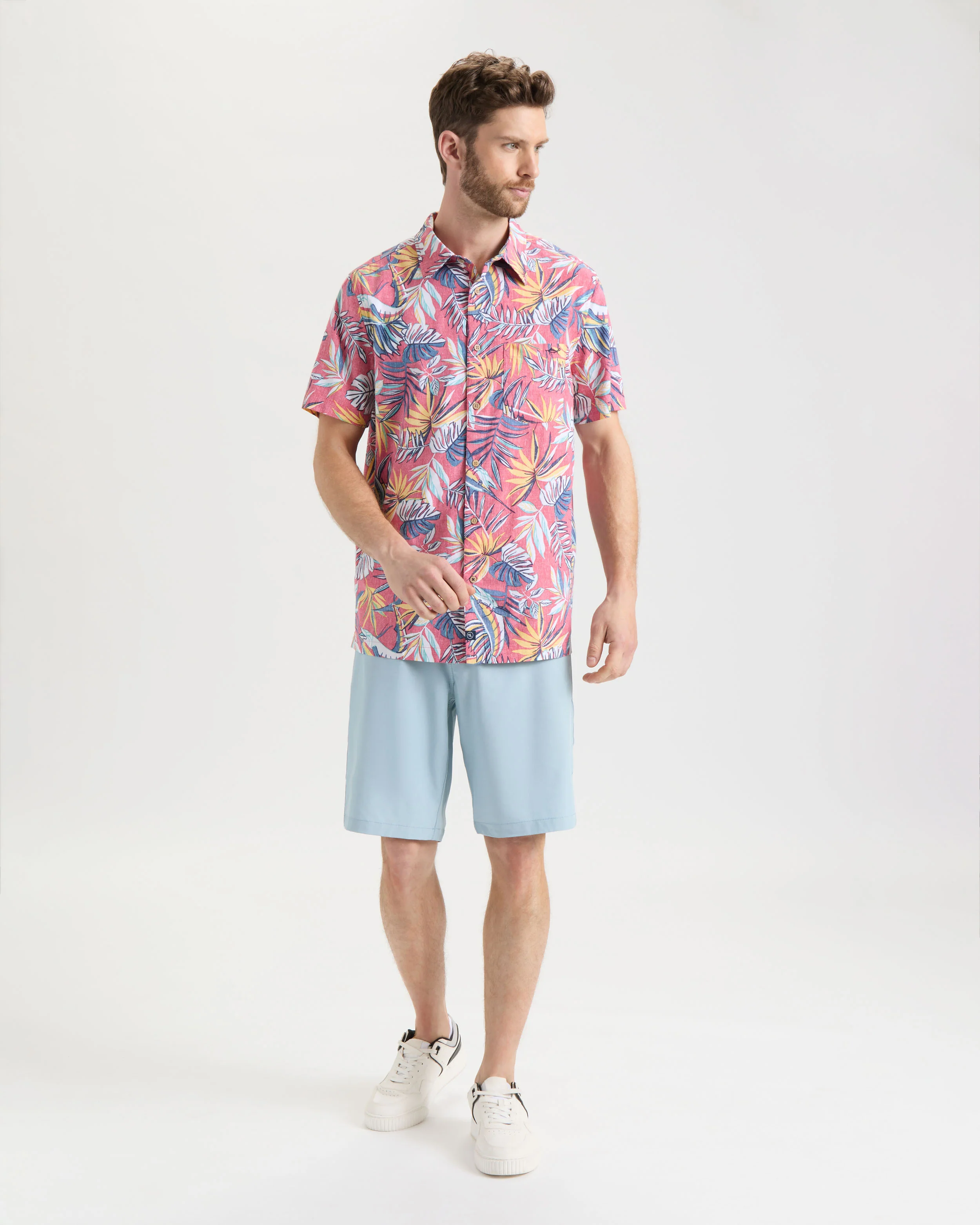 Men's Lush Canopy Woven Short Sleeve Shirt - Image 6
