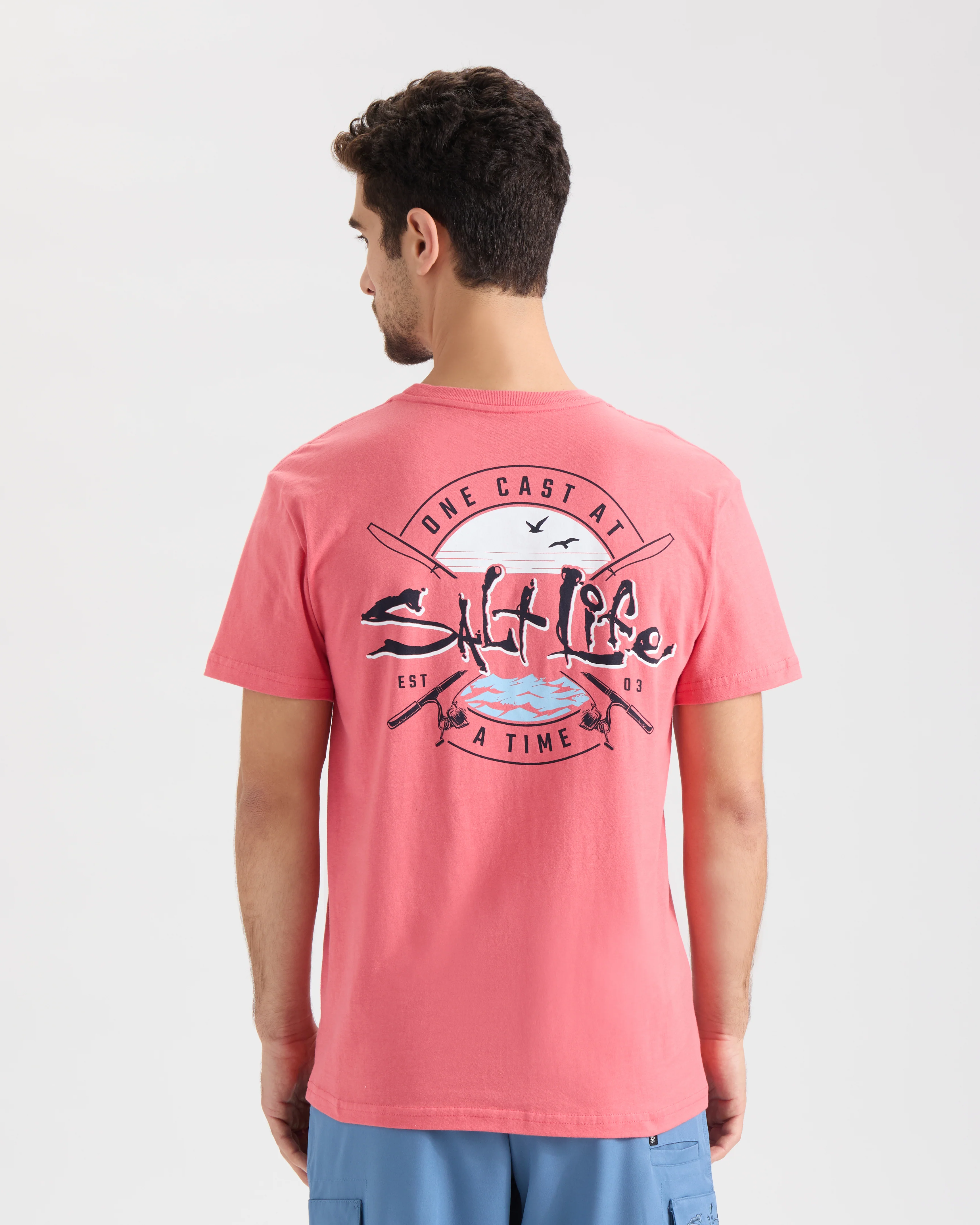 Men’s One Cast At A Time Short Sleeve Tee - Image 4