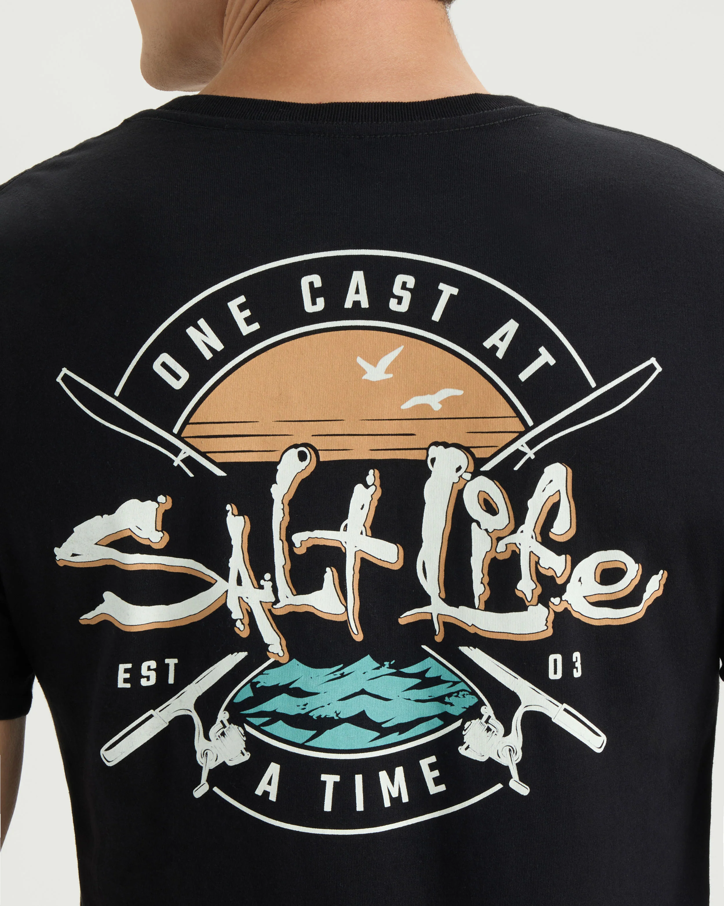 Men’s One Cast At A Time Short Sleeve Tee - Image 5