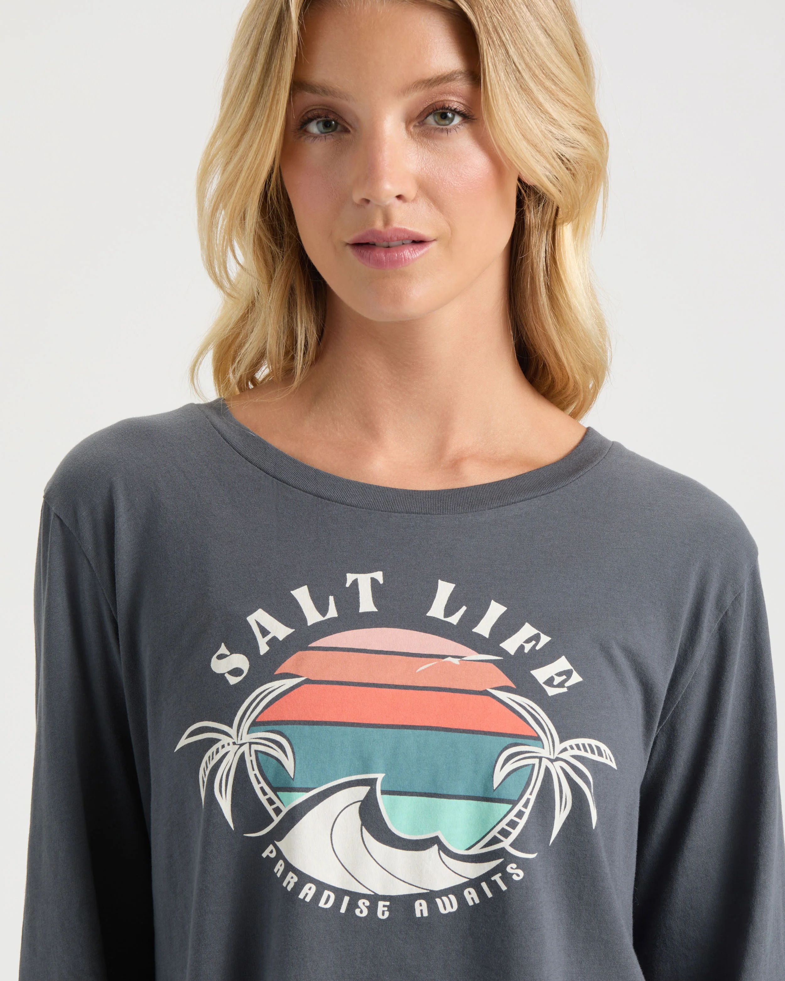 Women's Paradise Bound Cropped Long Sleeve Shirt - Image 5