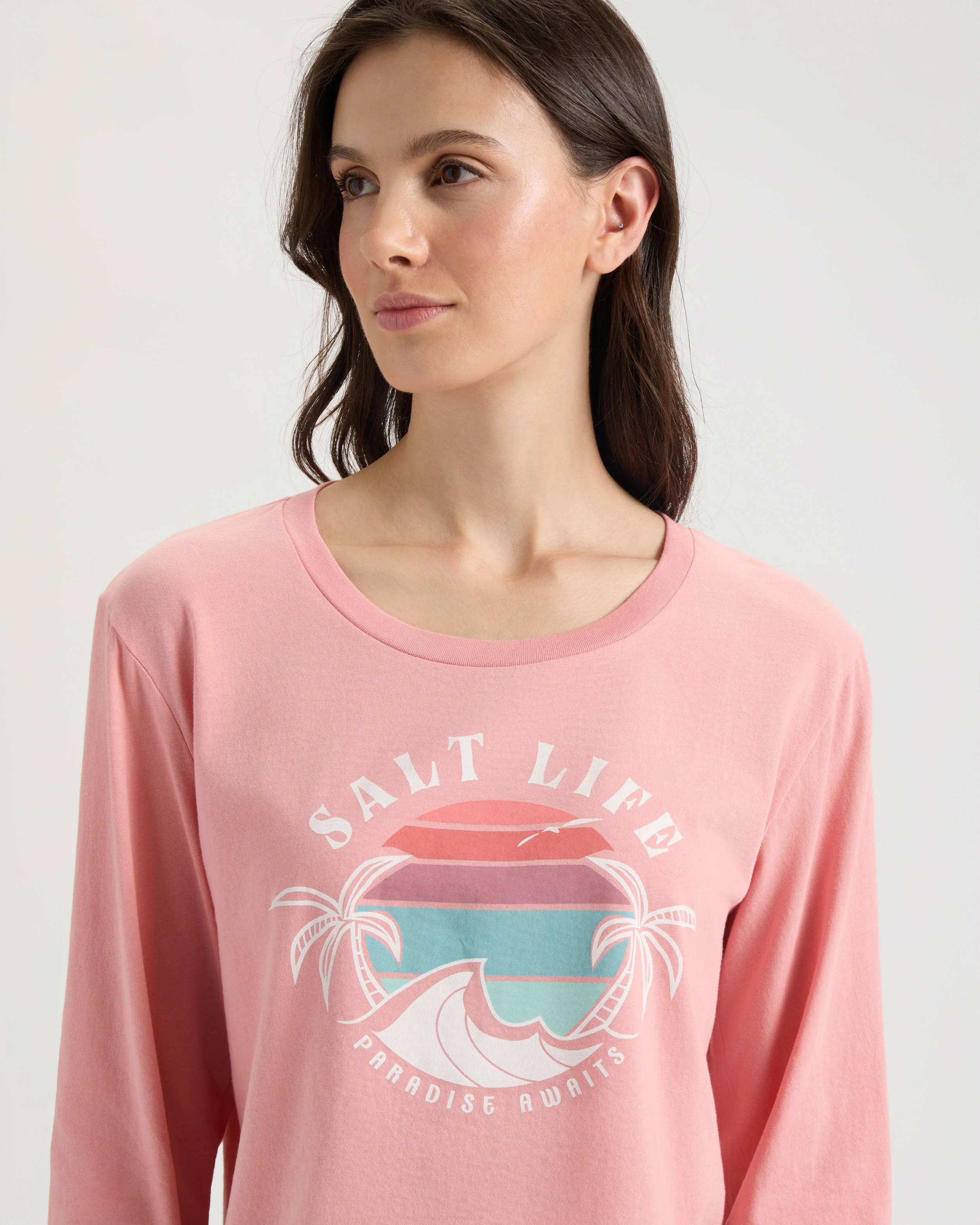 Women's Paradise Bound Cropped Long Sleeve Shirt - Image 5