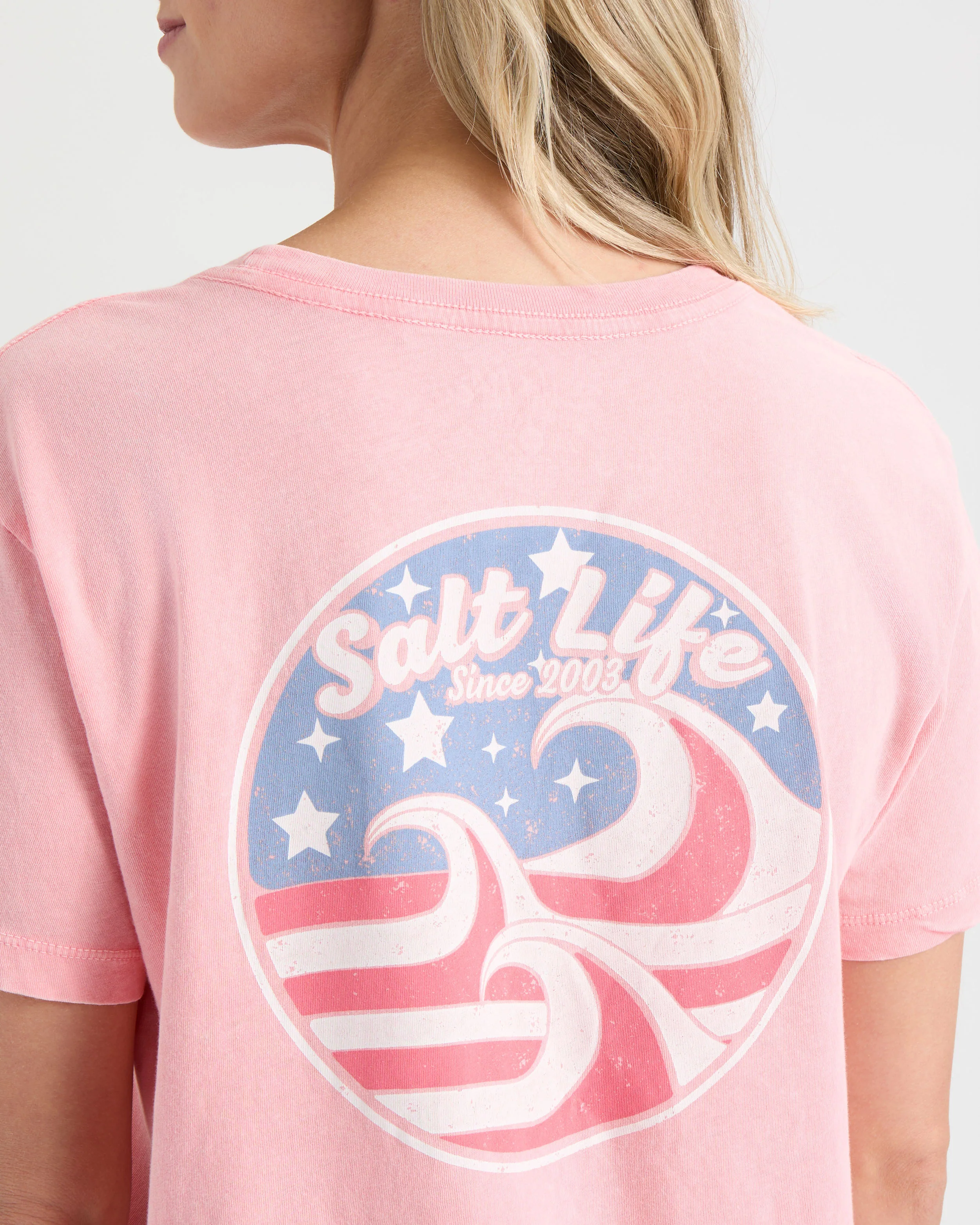 Women's Red White and Wave Short Sleeve Shirt - Image 5