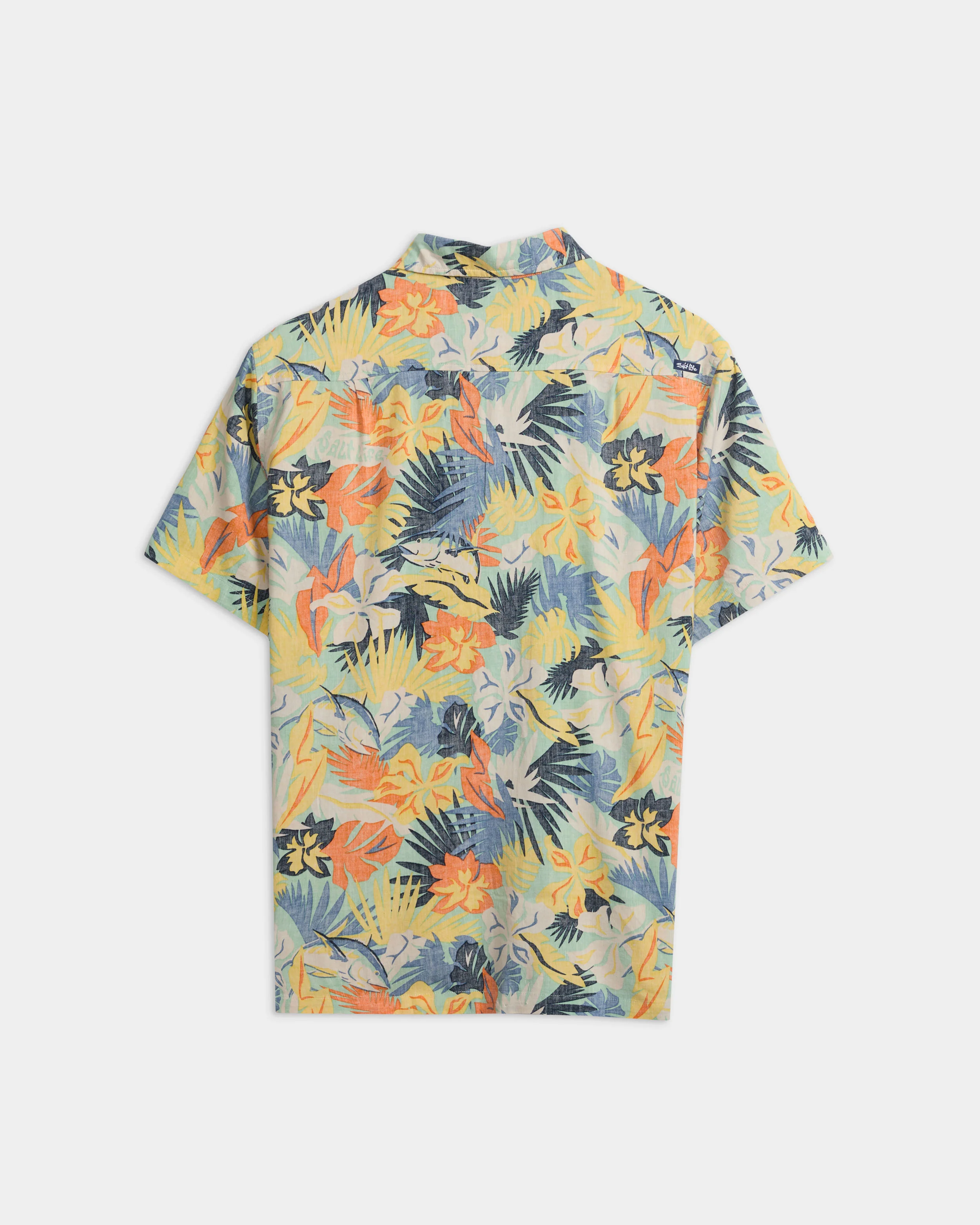 Men's Retro Tropical Tuna Woven Short Sleeve Shirt - Image 7