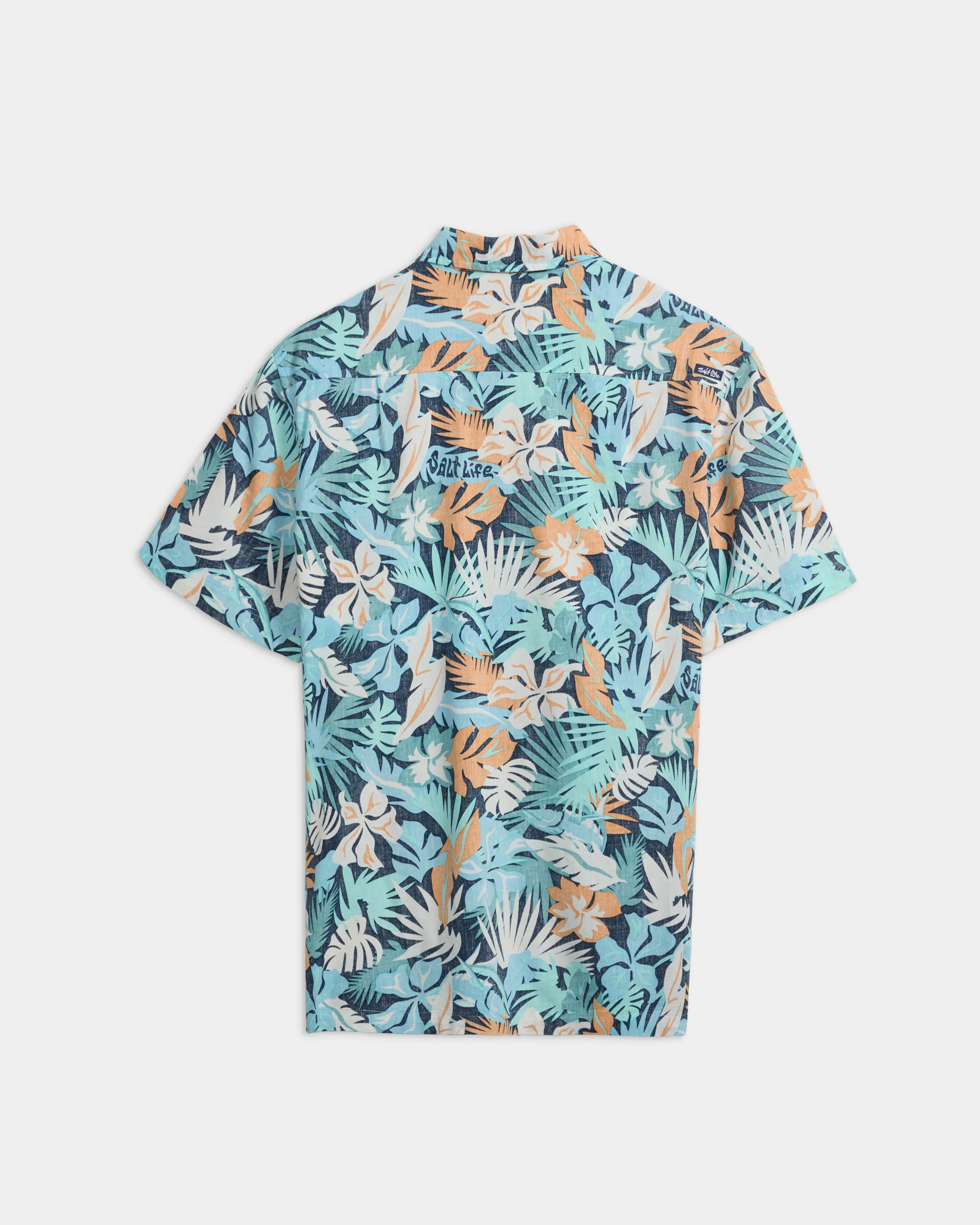 Men's Retro Tropical Tuna Woven Short Sleeve Shirt - Image 7
