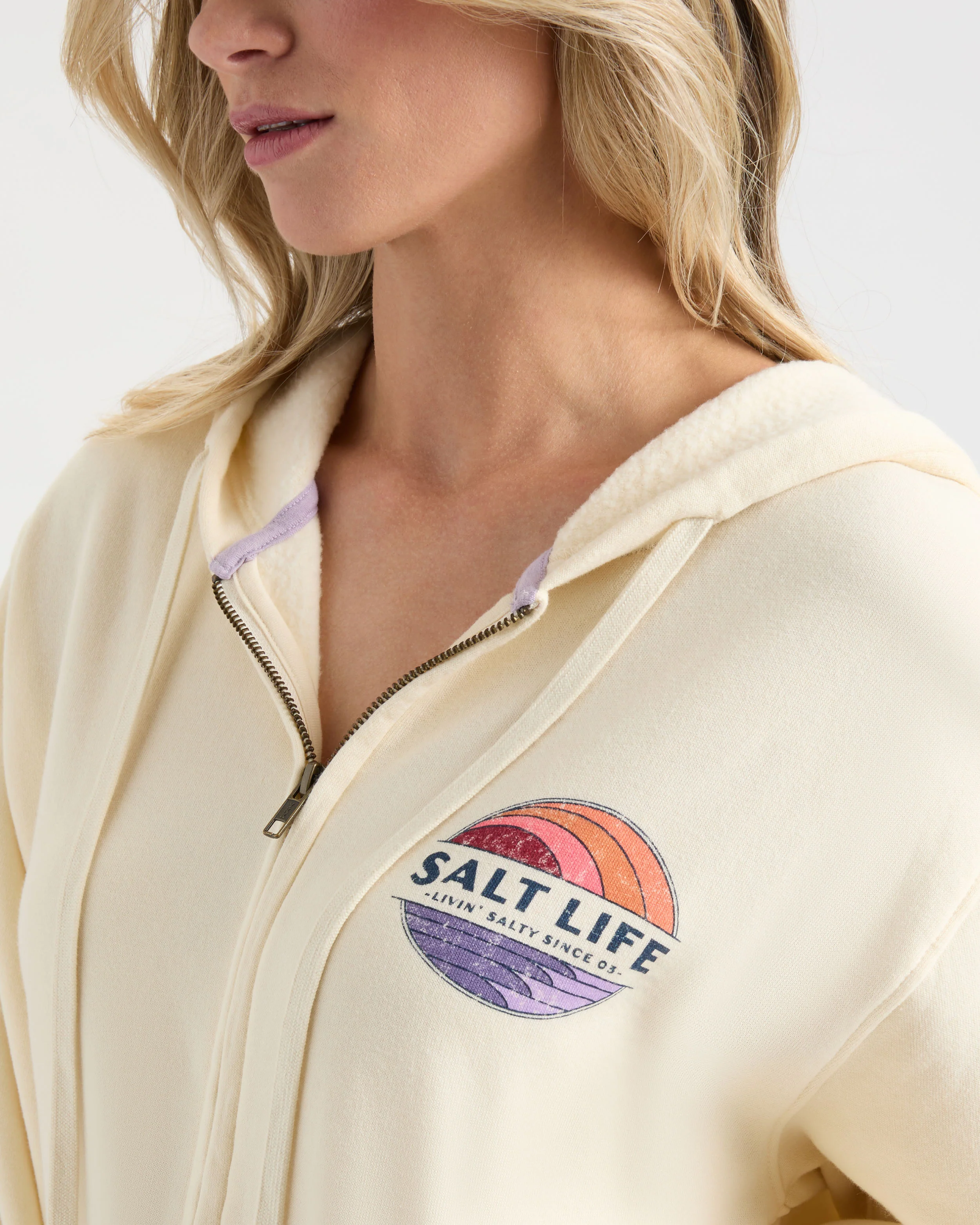 Women's Saltsation Ocean Washed Fleece Hoodie - Image 5