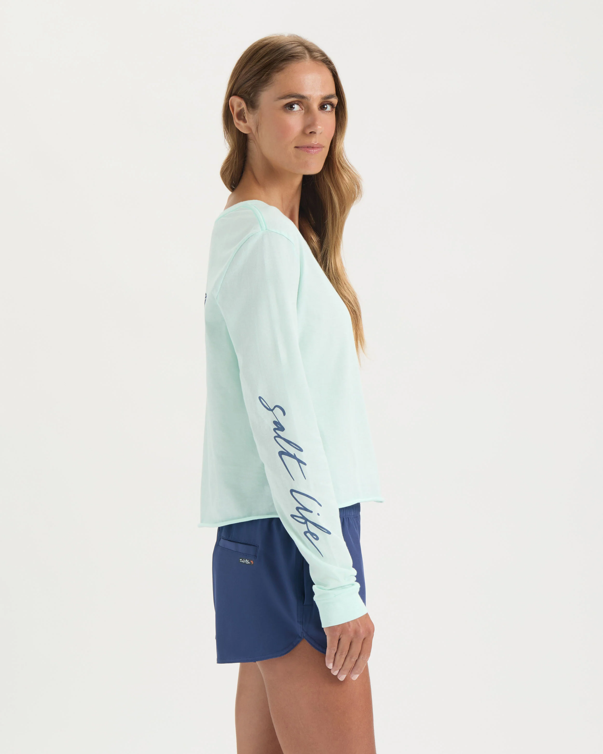 Women’s Sea Cruiser Cropped Long Sleeve Shirt - Image 3