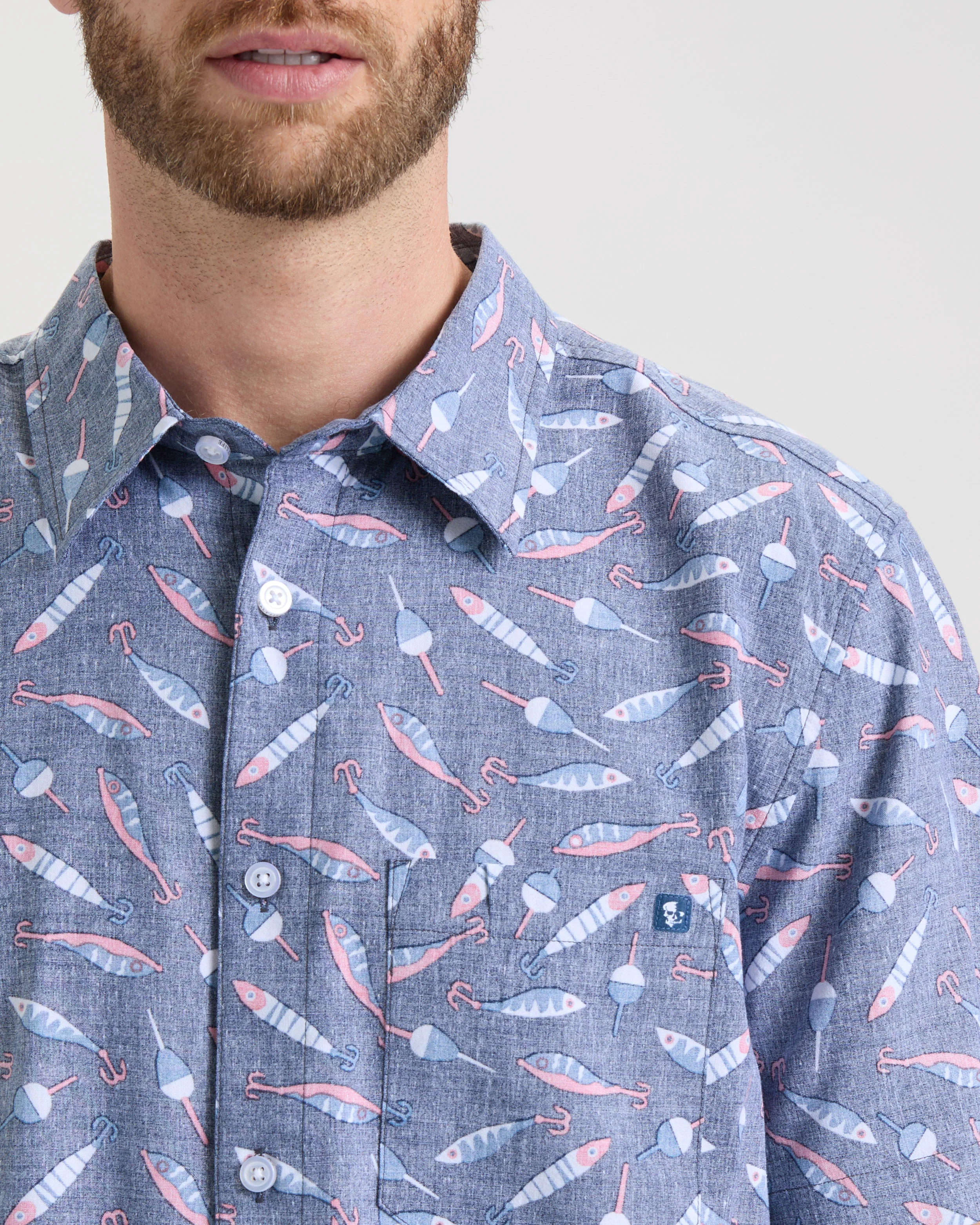 Men's Tempting Tackle Woven Short Sleeve Shirt - Image 5