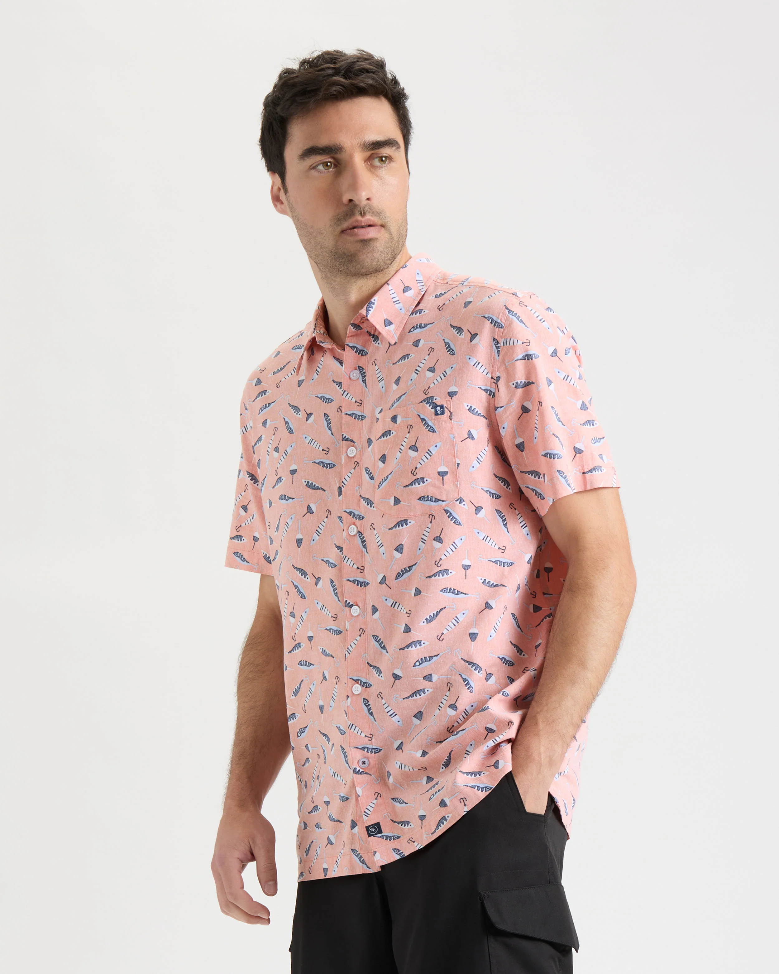Men's Tempting Tackle Woven Short Sleeve Shirt - Image 4