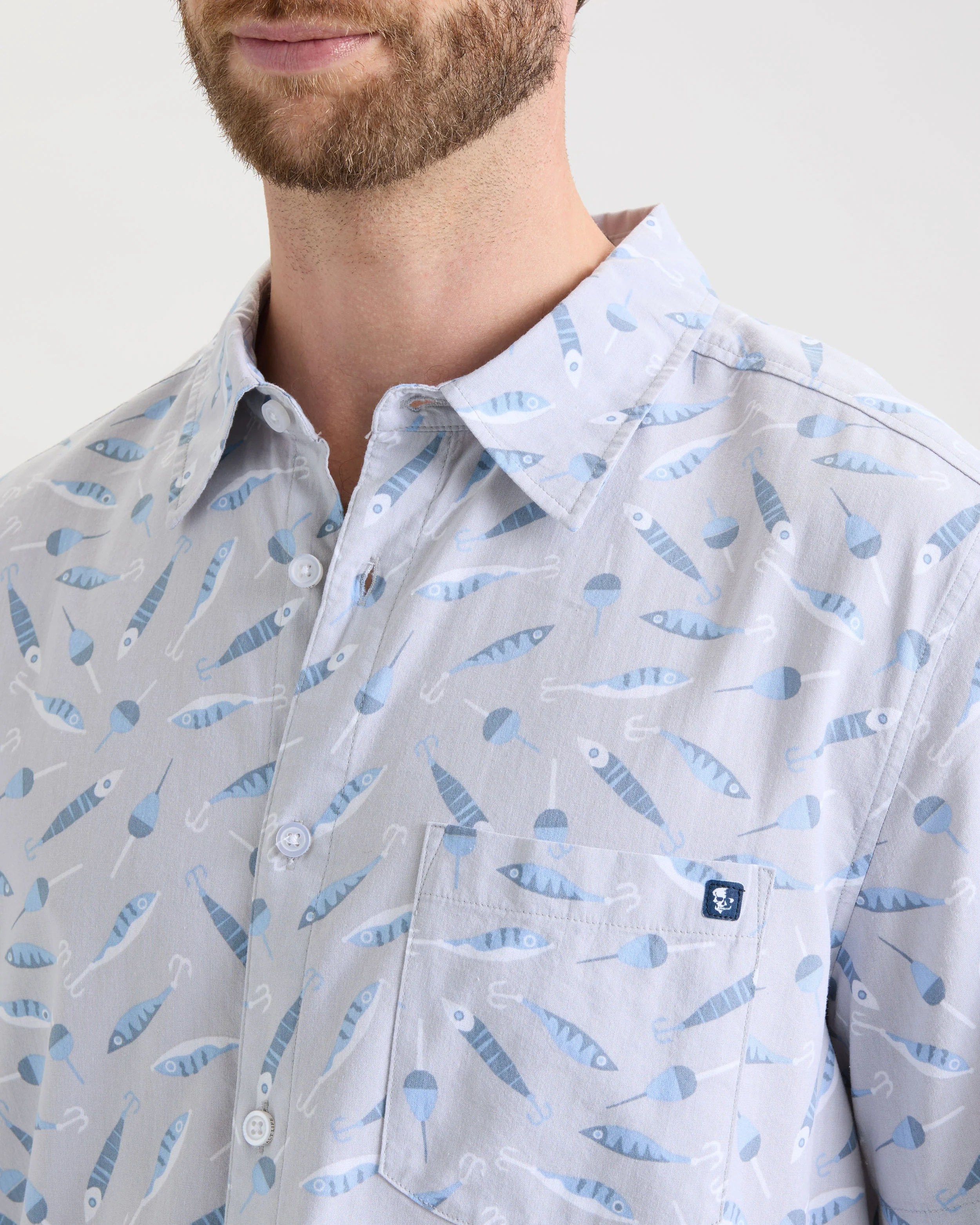 Men's Tempting Tackle Woven Short Sleeve Shirt - Image 5